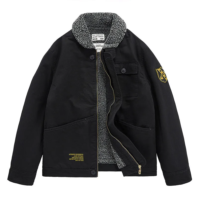 Men's Lamb Velvet Cotton-padded Jacket N1 Winter Deck Suit Jacket