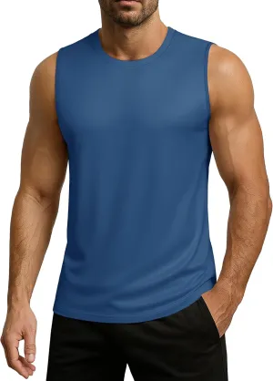 Men's Sleeveless Tank Top Quick Dry UPF 80  Sun Protection Lightweight Athletic Gym Workout Muscle Shirts
