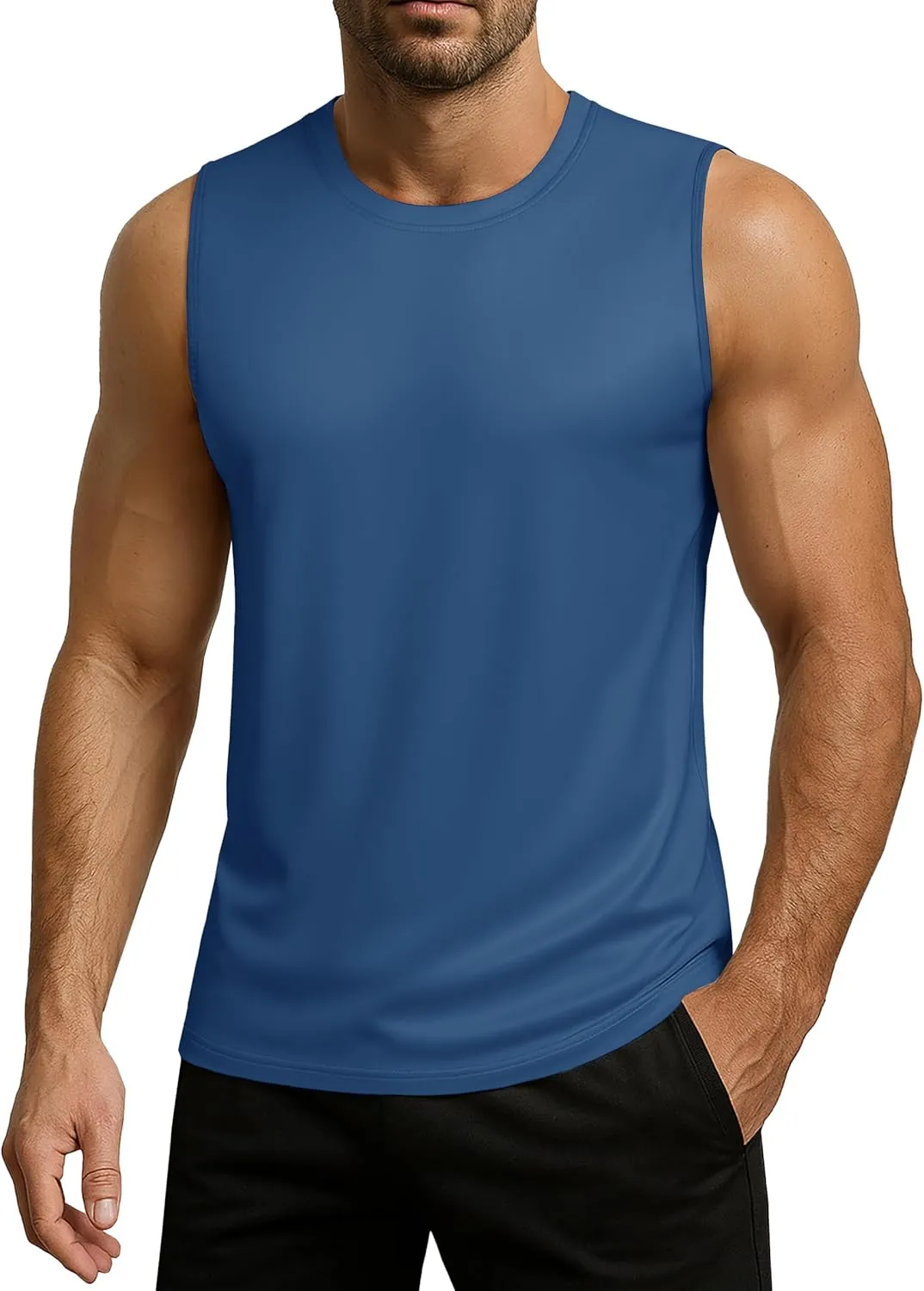 Men's Sleeveless Tank Top Quick Dry UPF 80  Sun Protection Lightweight Athletic Gym Workout Muscle Shirts