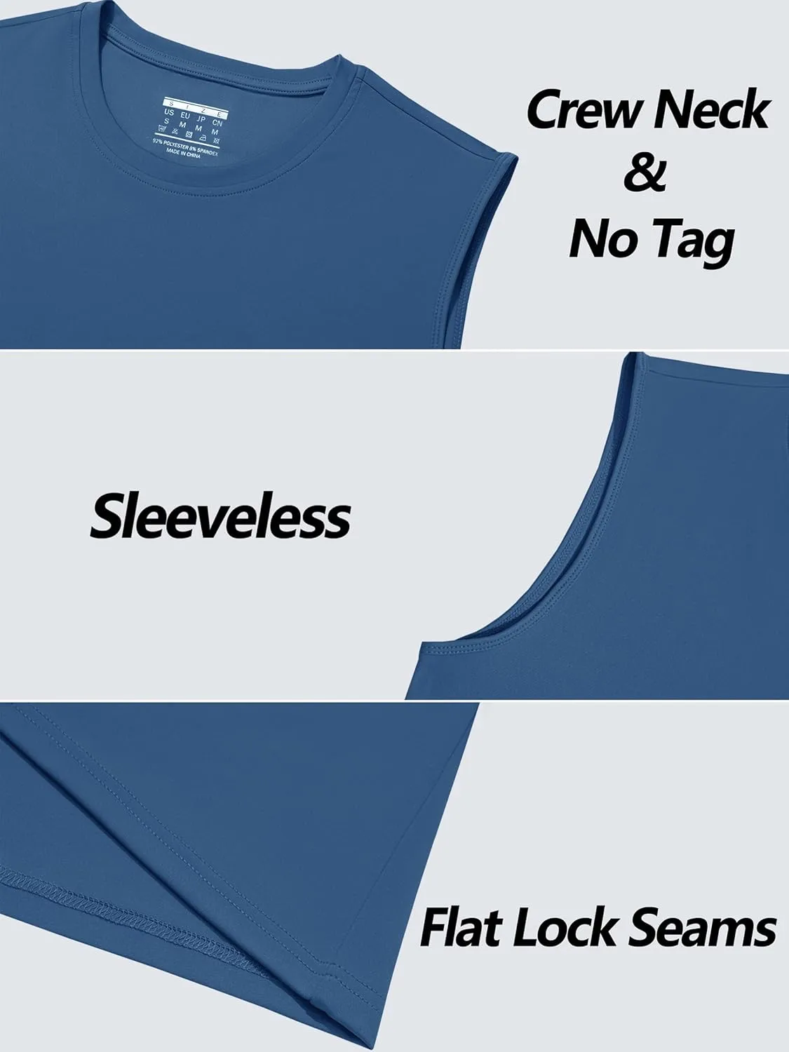 Men's Sleeveless Tank Top Quick Dry UPF 80  Sun Protection Lightweight Athletic Gym Workout Muscle Shirts