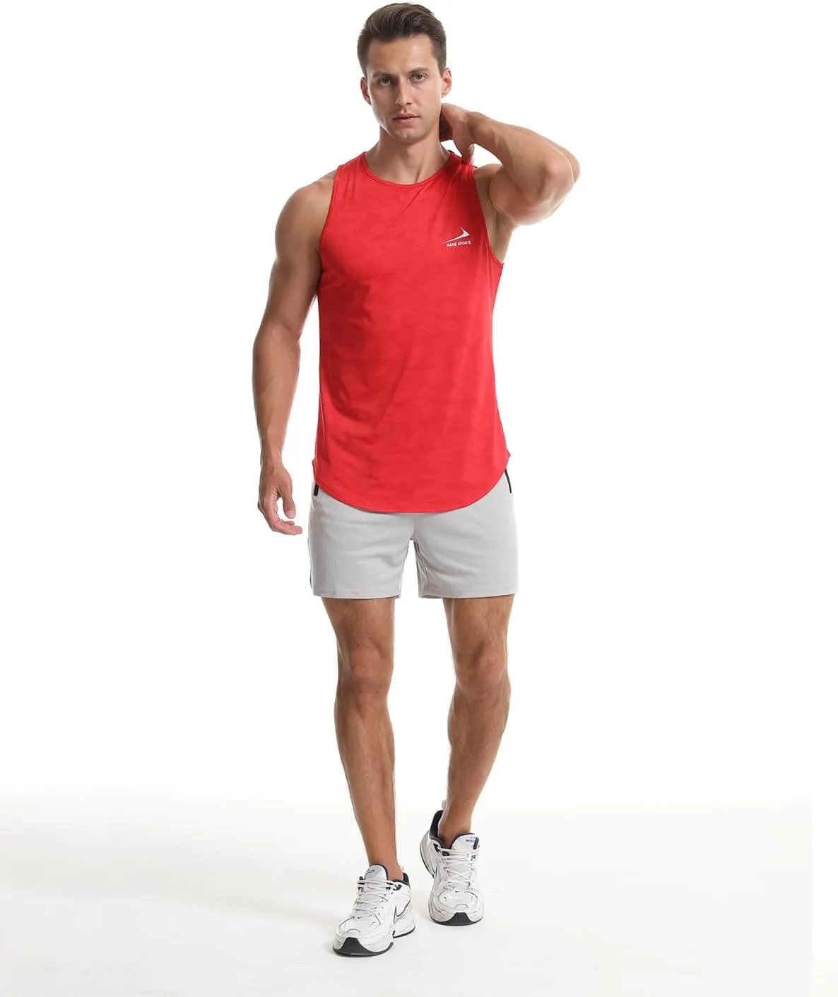 Men's Tank Tops Quick Dry Workout Top Mesh Running Sleeveless Shirts for Bodybuilding Gym Fitness Training