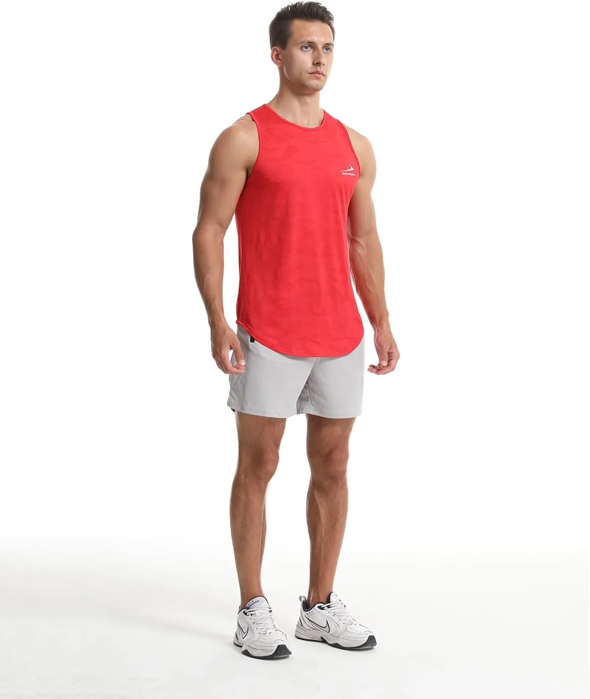 Men's Tank Tops Quick Dry Workout Top Mesh Running Sleeveless Shirts for Bodybuilding Gym Fitness Training