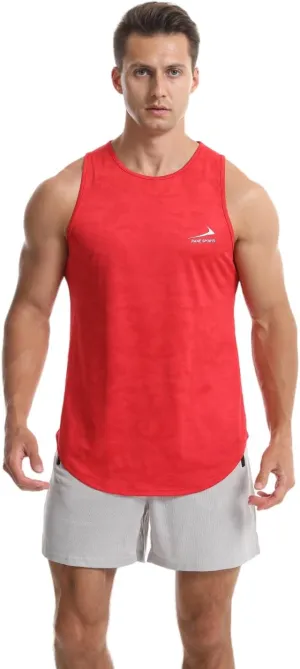 Men's Tank Tops Quick Dry Workout Top Mesh Running Sleeveless Shirts for Bodybuilding Gym Fitness Training
