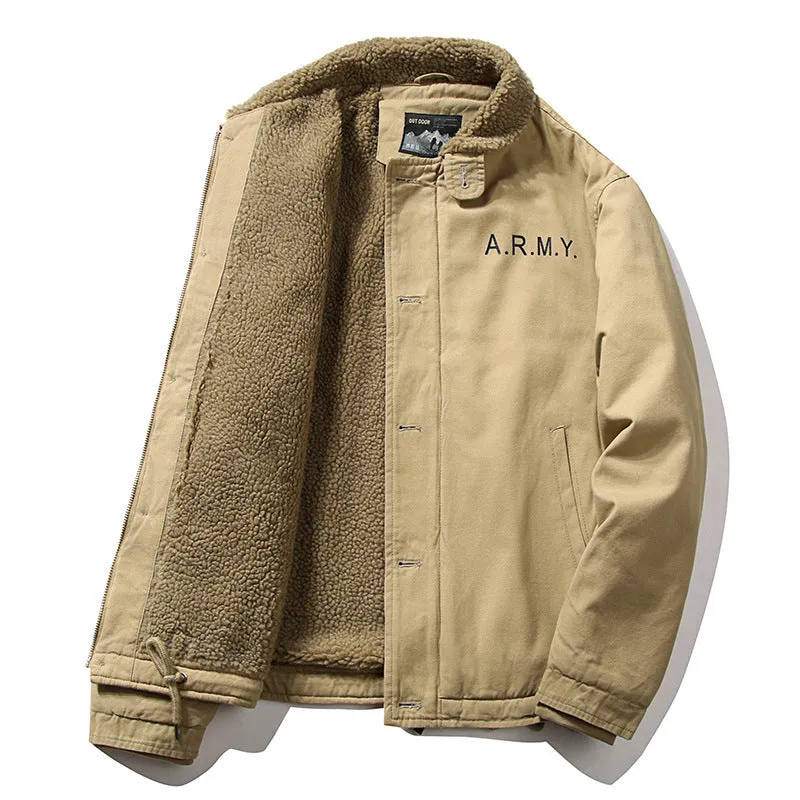 Men's Winter Padded Lamb Wool Coat