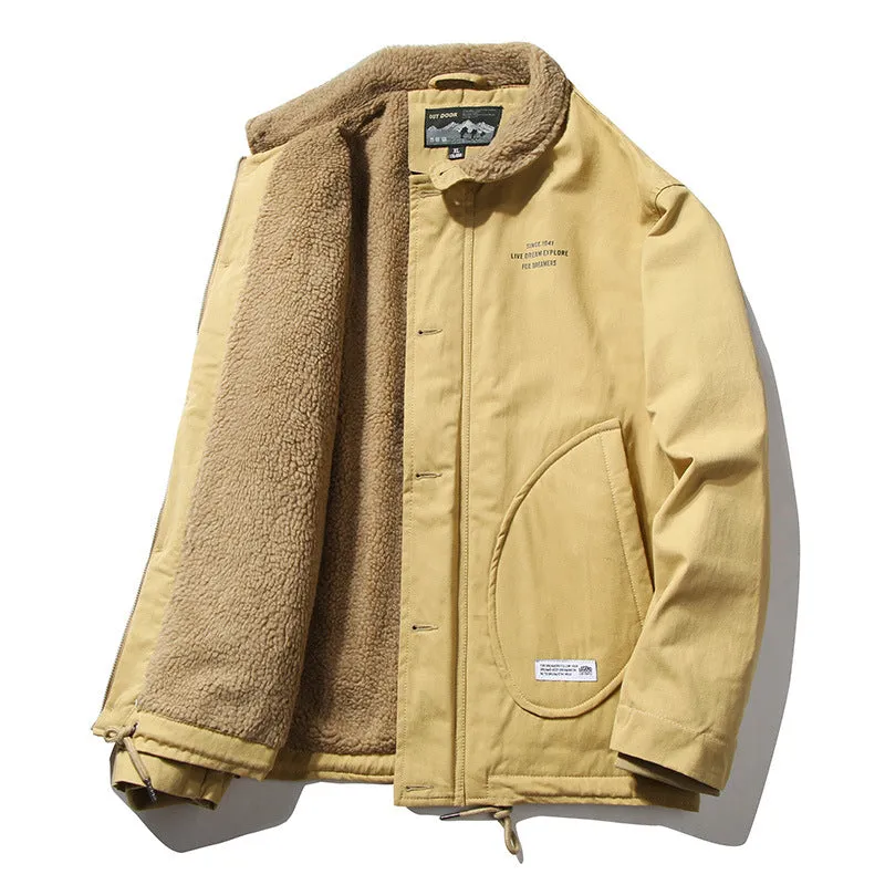 Men's Winter Padded Lamb Wool Coat