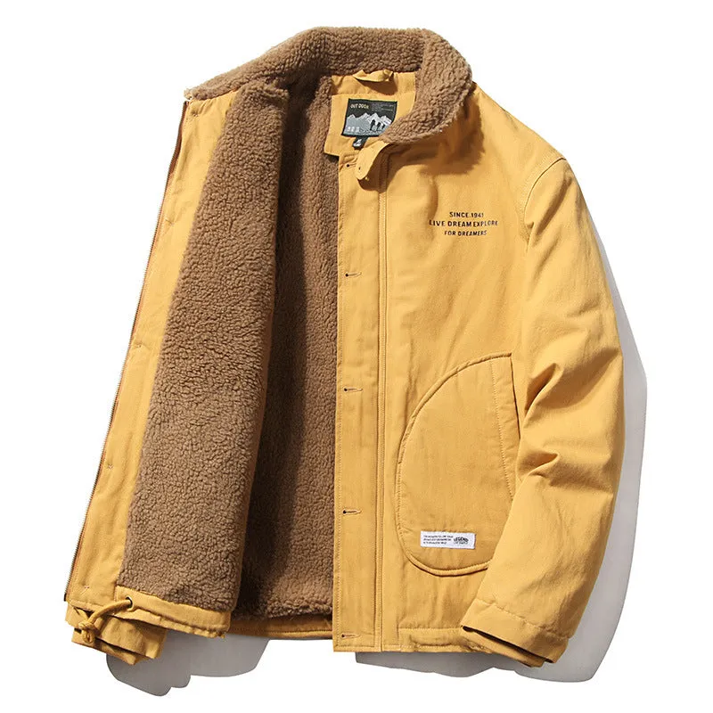 Men's Winter Padded Lamb Wool Coat