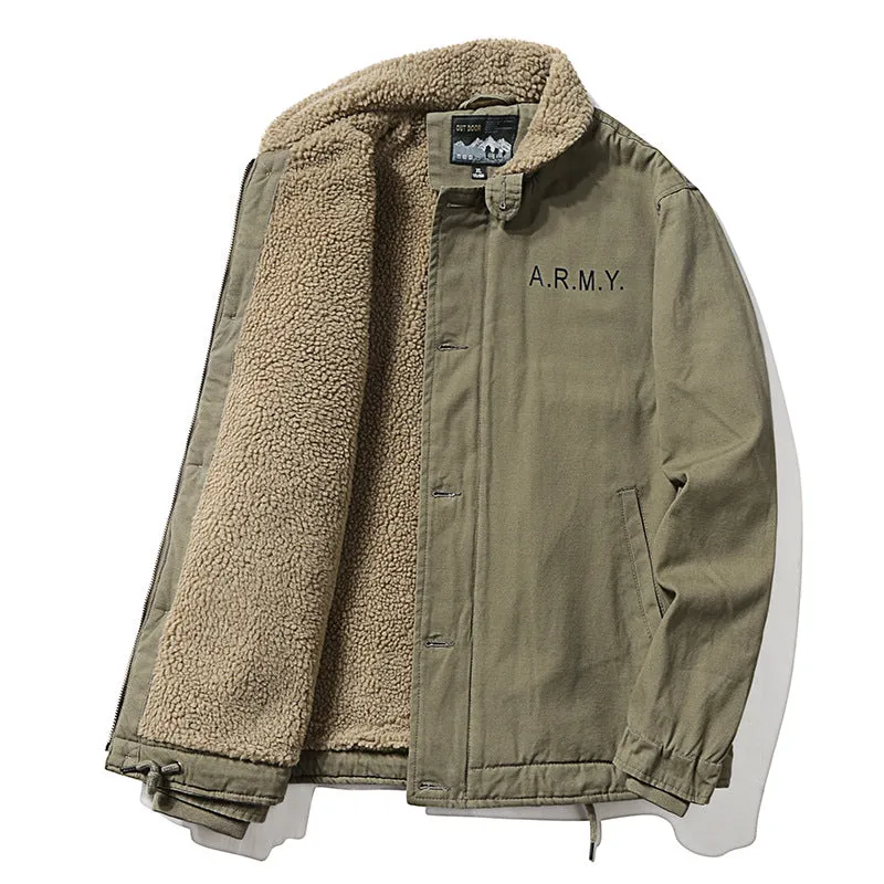 Men's Winter Padded Lamb Wool Coat