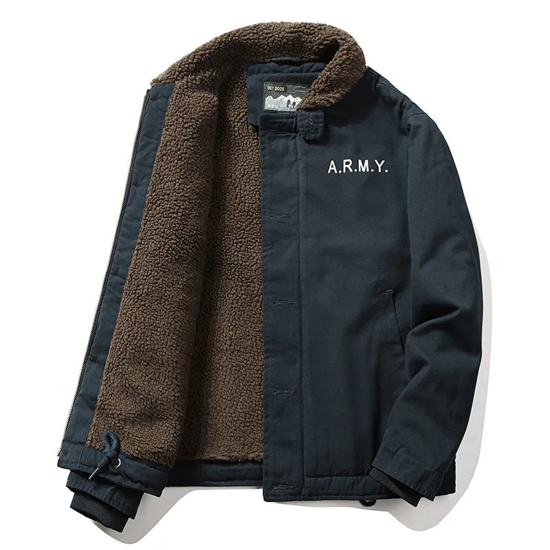 Men's Winter Padded Lamb Wool Coat