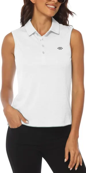 MoFiz Sleeveless Golf Polo Shirts for Women Quick Dry Camo Lightweight UPF 50  Sports Athletic Tank Tops for Casual Tennis