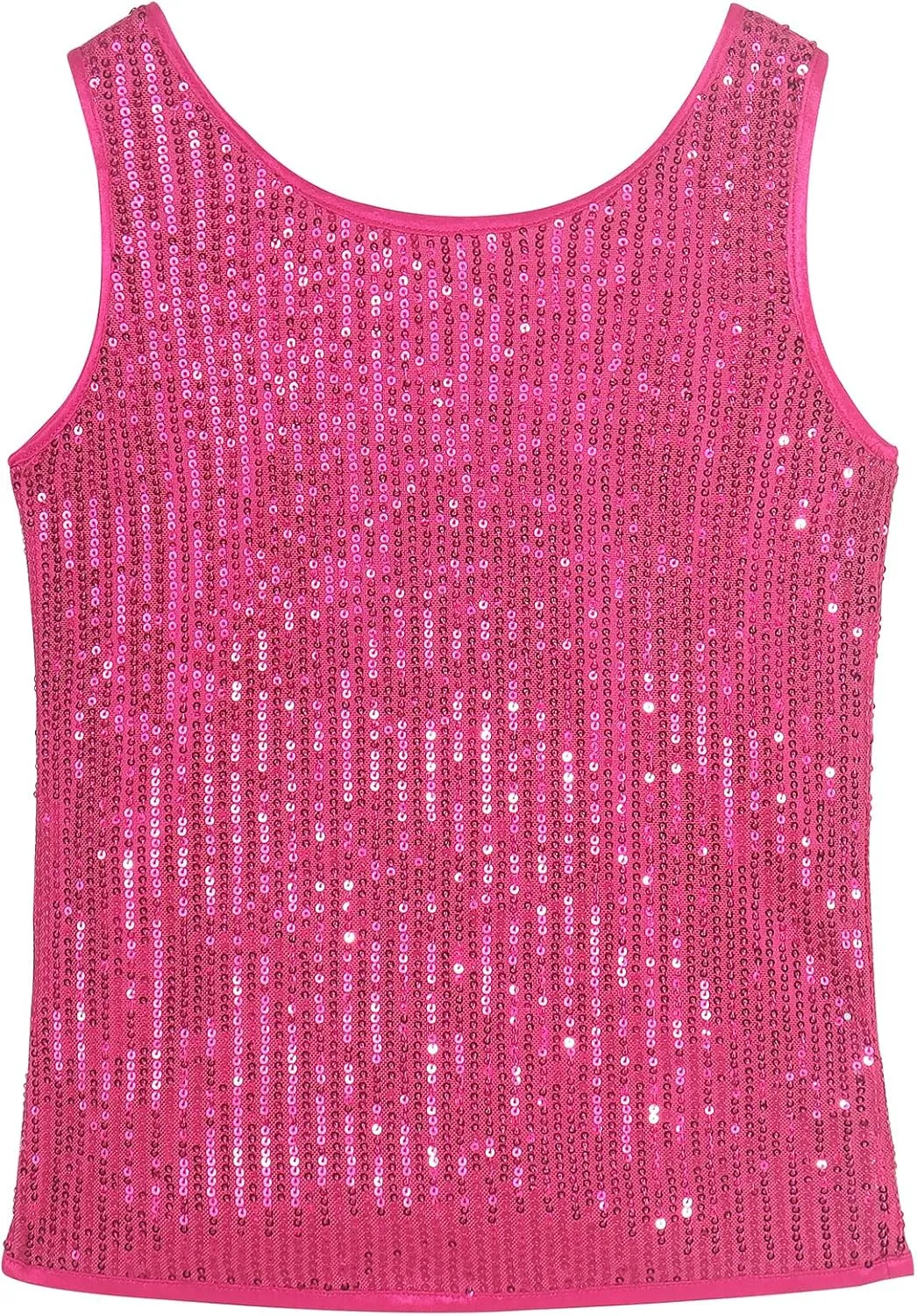 Noomelfish Girls Sequin Tank Tops Sparkly Glitter Dance Sleeveless Shirt (5-12 Years)