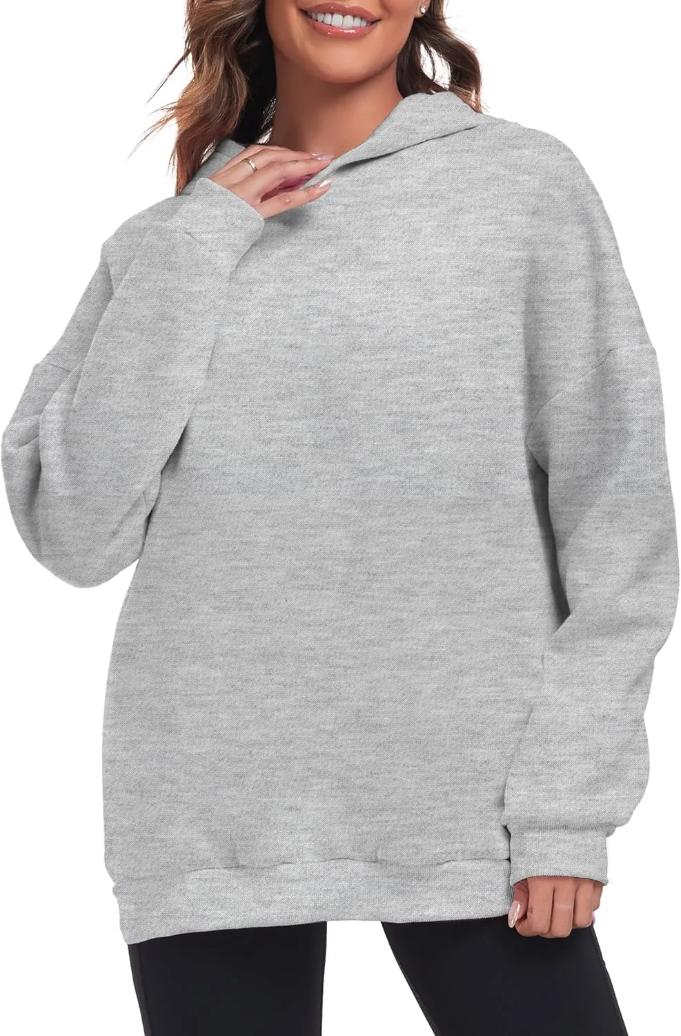 Oversize Hoodies for Women Fleece Crewneck Sweatshirt Casual Long Sleeve Loose Pullover Tops