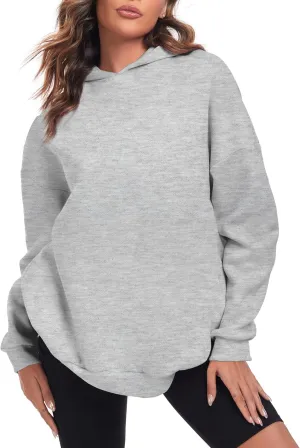 Oversize Hoodies for Women Fleece Crewneck Sweatshirt Casual Long Sleeve Loose Pullover Tops