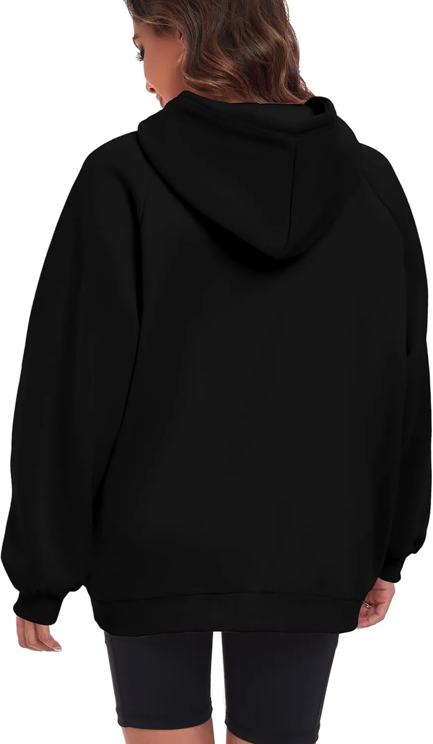 Oversize Hoodies Women Fleece Crewneck Sweatshirt Casual Long Sleeve Pullover Tops with Pockets