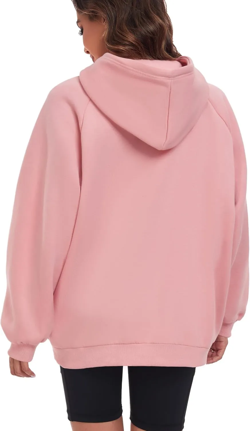 Oversize Hoodies Women Fleece Crewneck Sweatshirt Casual Long Sleeve Pullover Tops with Pockets