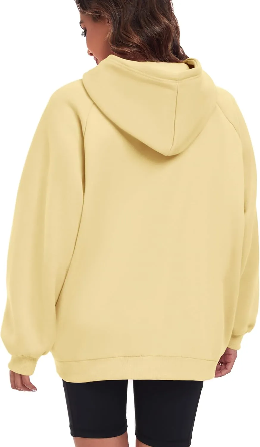 Oversize Hoodies Women Fleece Crewneck Sweatshirt Casual Long Sleeve Pullover Tops with Pockets