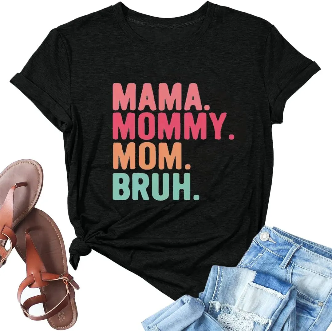 Oversized Mama Sweatshirts for Women Loose Fit Mom Sweatshirt Casual Mama Letter Print Pullover Top