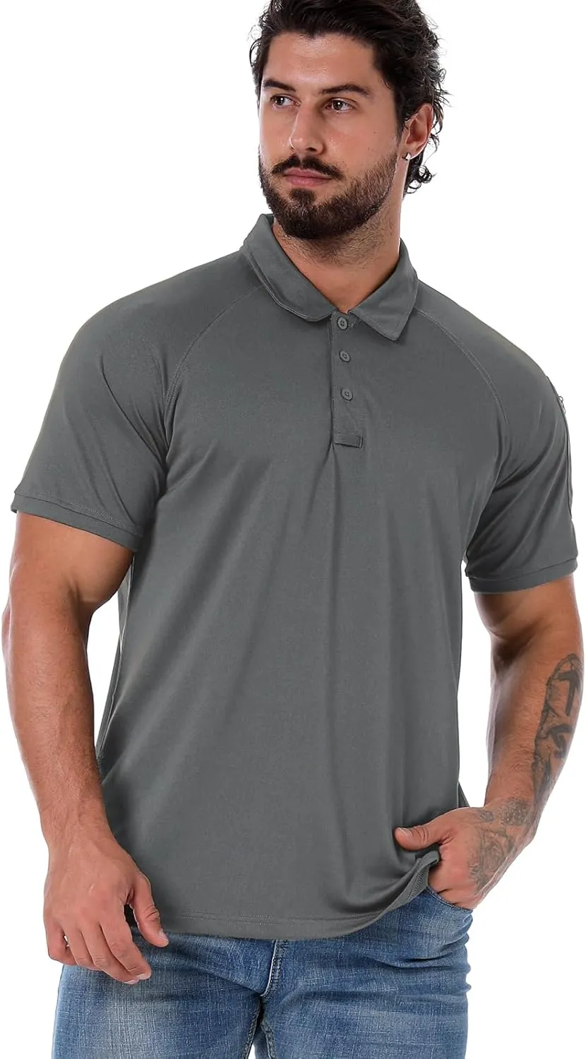 ReFire Gear Mens Lightweight Tactical Polo Shirts Military Outdoor Hiking Sport Golf Short Sleeve T Shirt