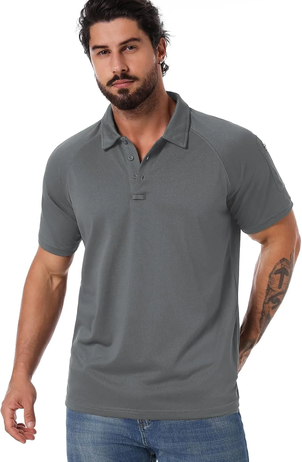 ReFire Gear Mens Lightweight Tactical Polo Shirts Military Outdoor Hiking Sport Golf Short Sleeve T Shirt