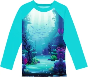 Remimi Unisex Kids Rash Guard Long Sleeve SPF 50  Tie Dye Sun Shirt 3-12 Years