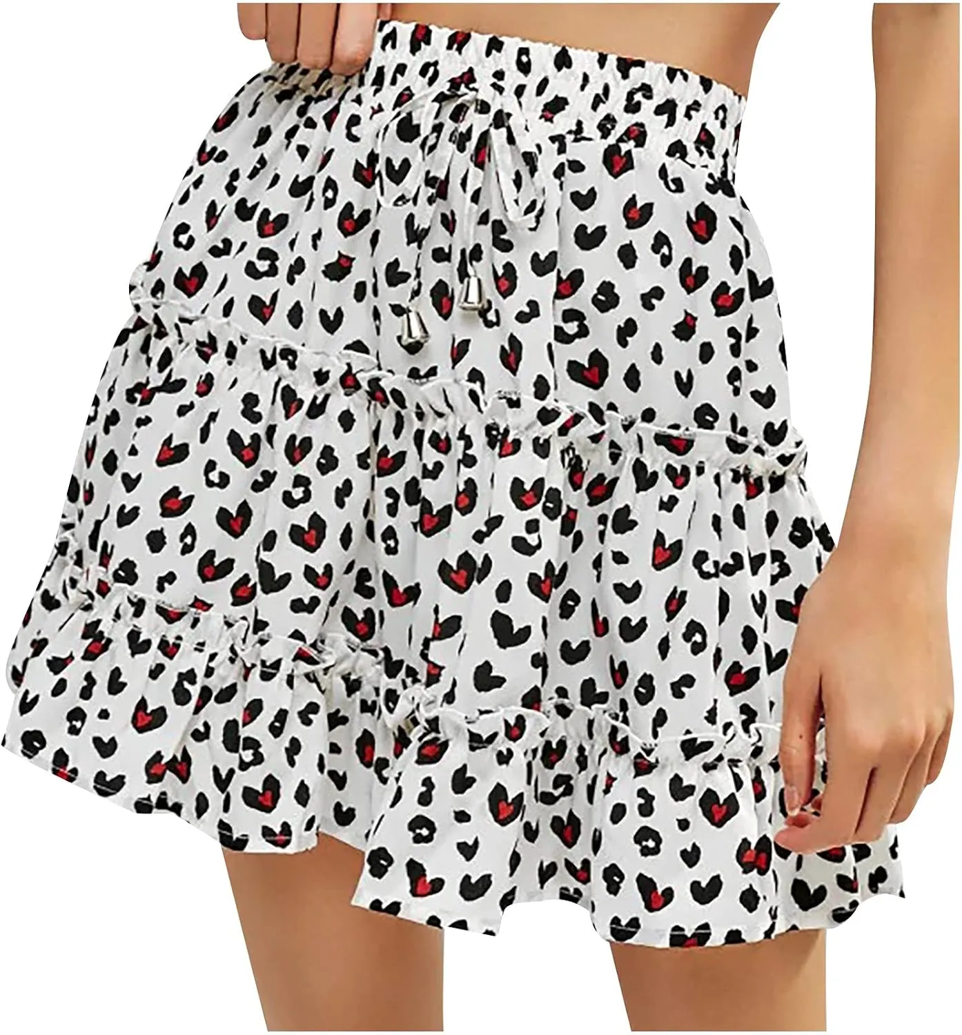 RKSTN Skirts for Women High Waist Ruffled Floral Print Skorts Bohe Beach Short Skirt Tennis Skirt Summer Casual Skirt