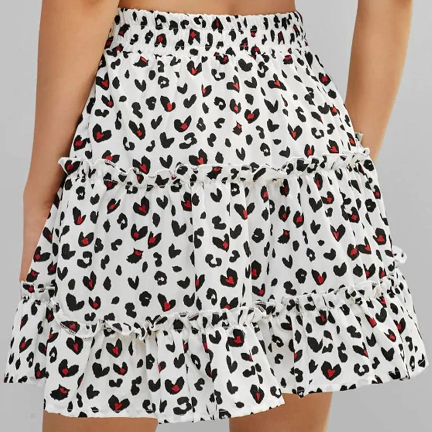 RKSTN Skirts for Women High Waist Ruffled Floral Print Skorts Bohe Beach Short Skirt Tennis Skirt Summer Casual Skirt
