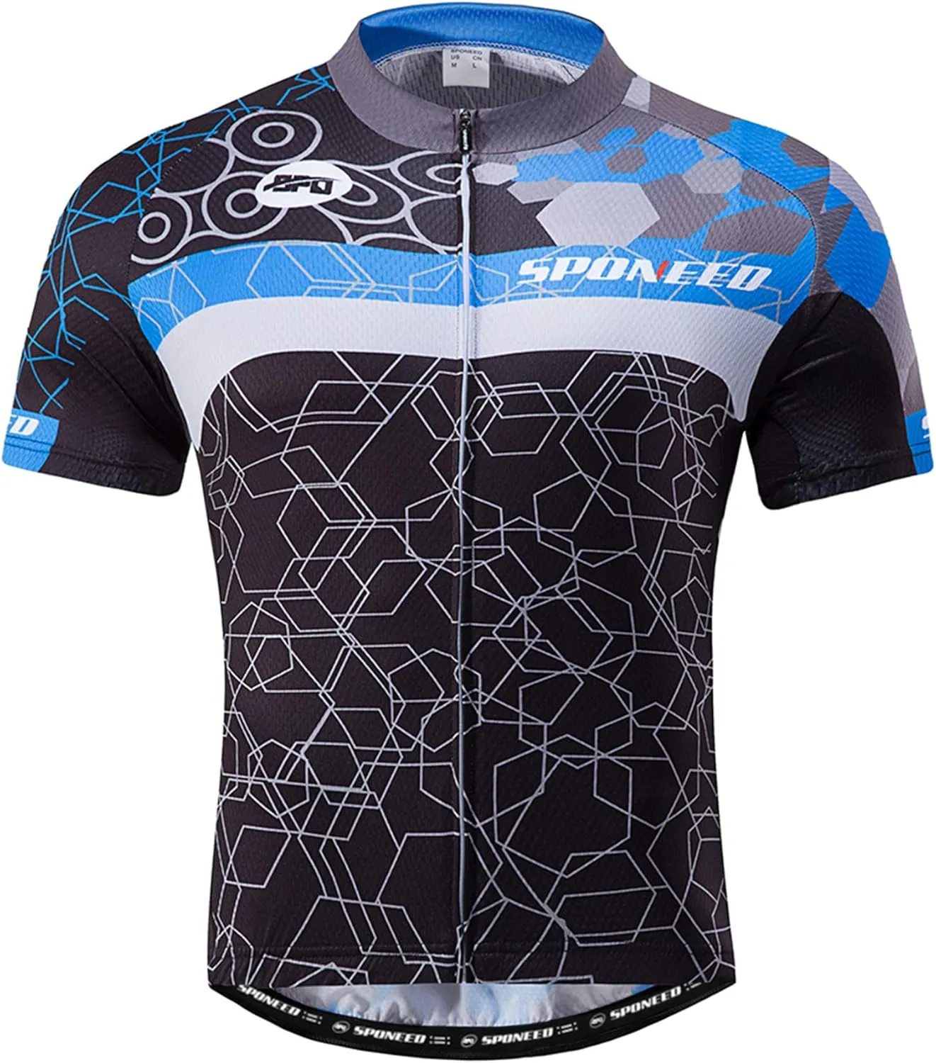 sponeed Men's Cycling Jerseys Tops Biking Shirts Short Sleeve Bike Clothing Full Zipper Bicycle Jacket with Pockets
