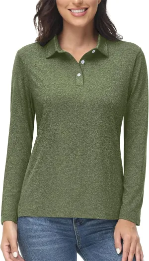 Summer Outdoor Polos T-Shirts Women Long Sleeve Hiking Athletic Quick Dry Tee Shirt Tops