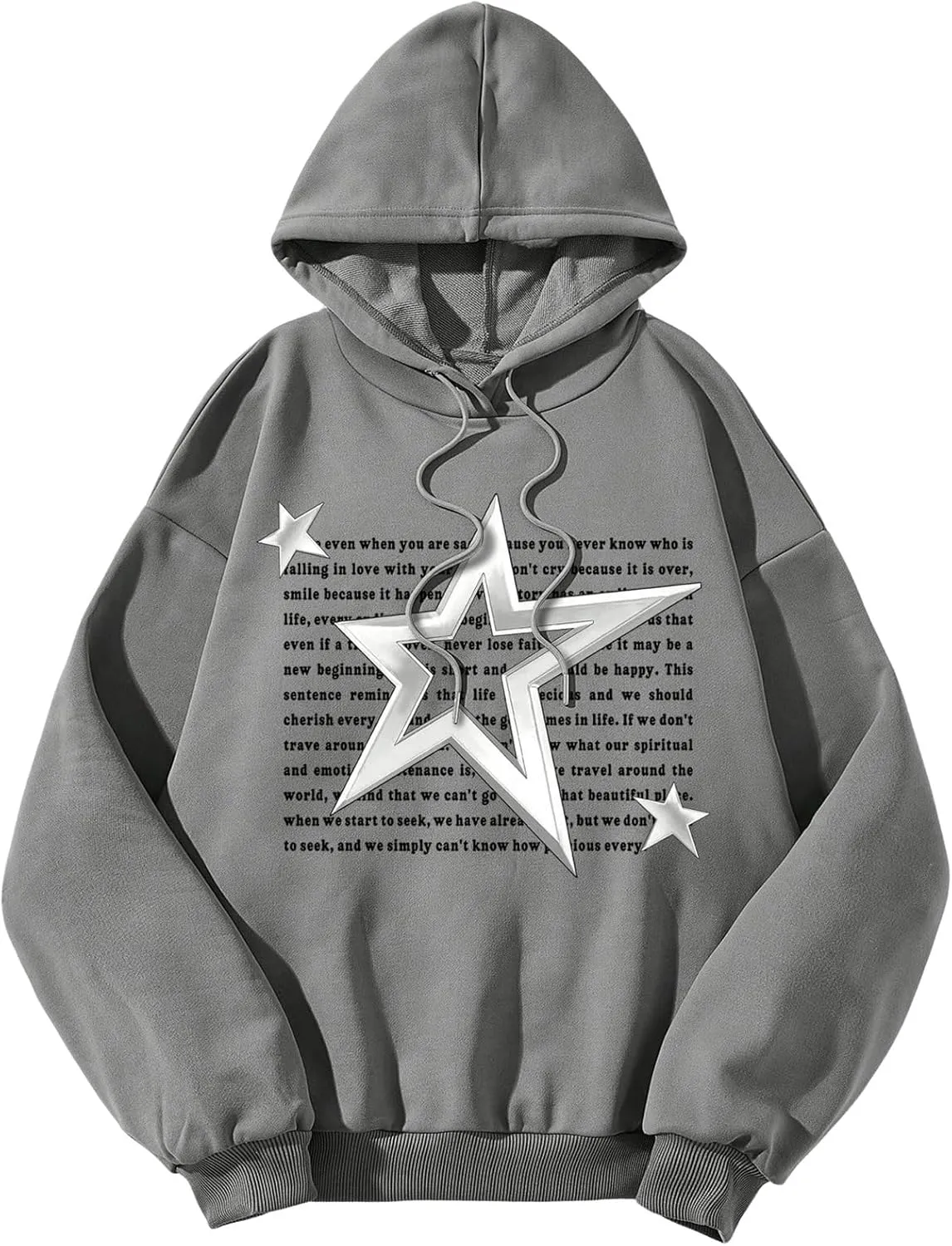 SweatyRocks Women's Y2K Hoodie Oversized Long Sleeve Letter Graphic Hoodies Sweatshirt Pullover Tops