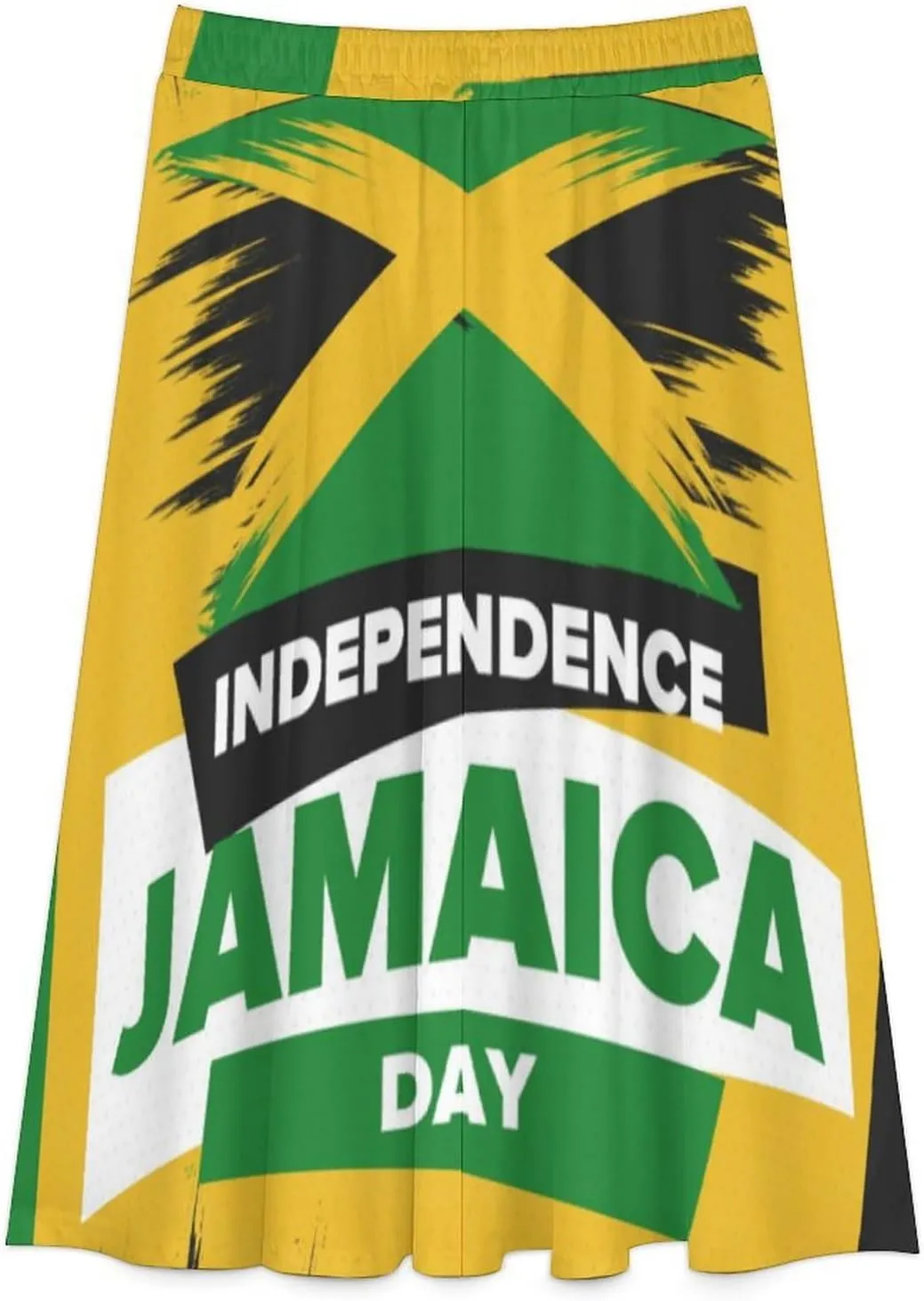 TAIZIYEAH Jamaica Flag Women's Summer High Waisted A Line Party Half Length Skirt