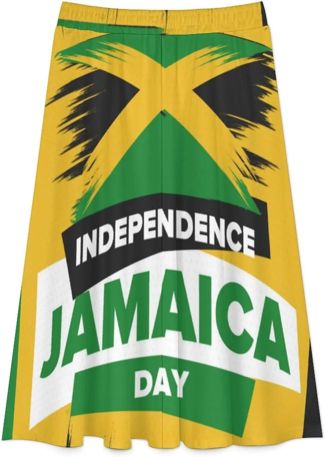 TAIZIYEAH Jamaica Flag Women's Summer High Waisted A Line Party Half Length Skirt