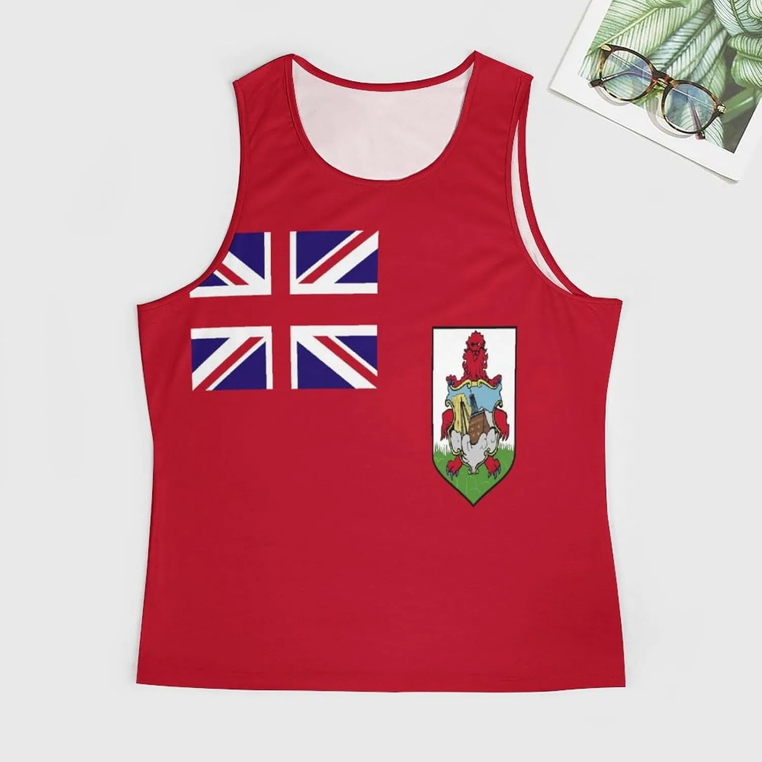 TAIZIYEAH Men's Athletic Sleeveless Shirt Cape Verde Flag Gym Shirts Fitness Running Swim Shirt Workout Tank Tops