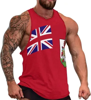 TAIZIYEAH Men's Athletic Sleeveless Shirt Cape Verde Flag Gym Shirts Fitness Running Swim Shirt Workout Tank Tops