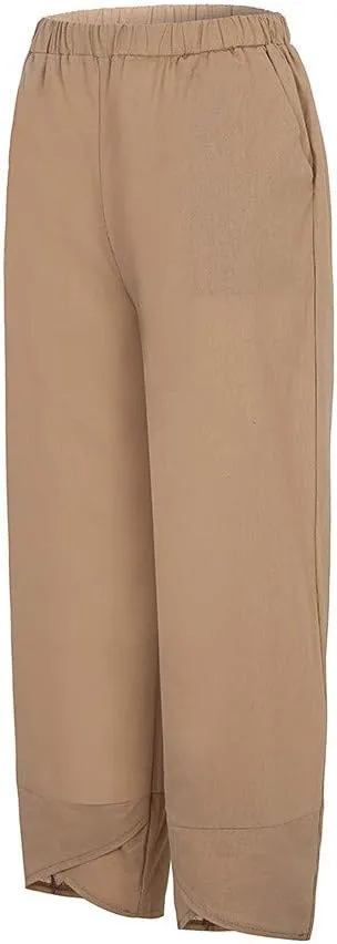 TARIENDY Casual Pants for Women High Waisted Wide Leg Summer Trousers Plus Size Loose Lounge Vacation Outfits with Pockets