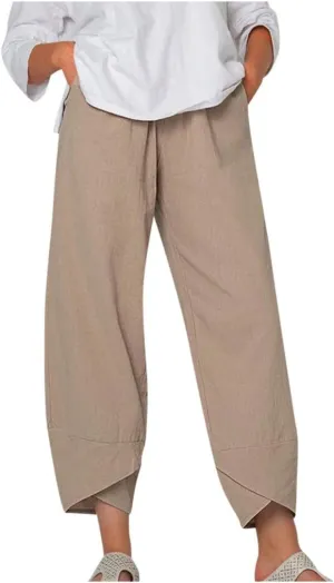 TARIENDY Casual Pants for Women High Waisted Wide Leg Summer Trousers Plus Size Loose Lounge Vacation Outfits with Pockets