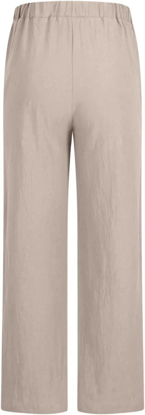 TARIENDY Wide Leg Pants Woman Casual Summer High Waisted Trousers Drawstring Elastic Lounge Beach Vacation Outfits 2025