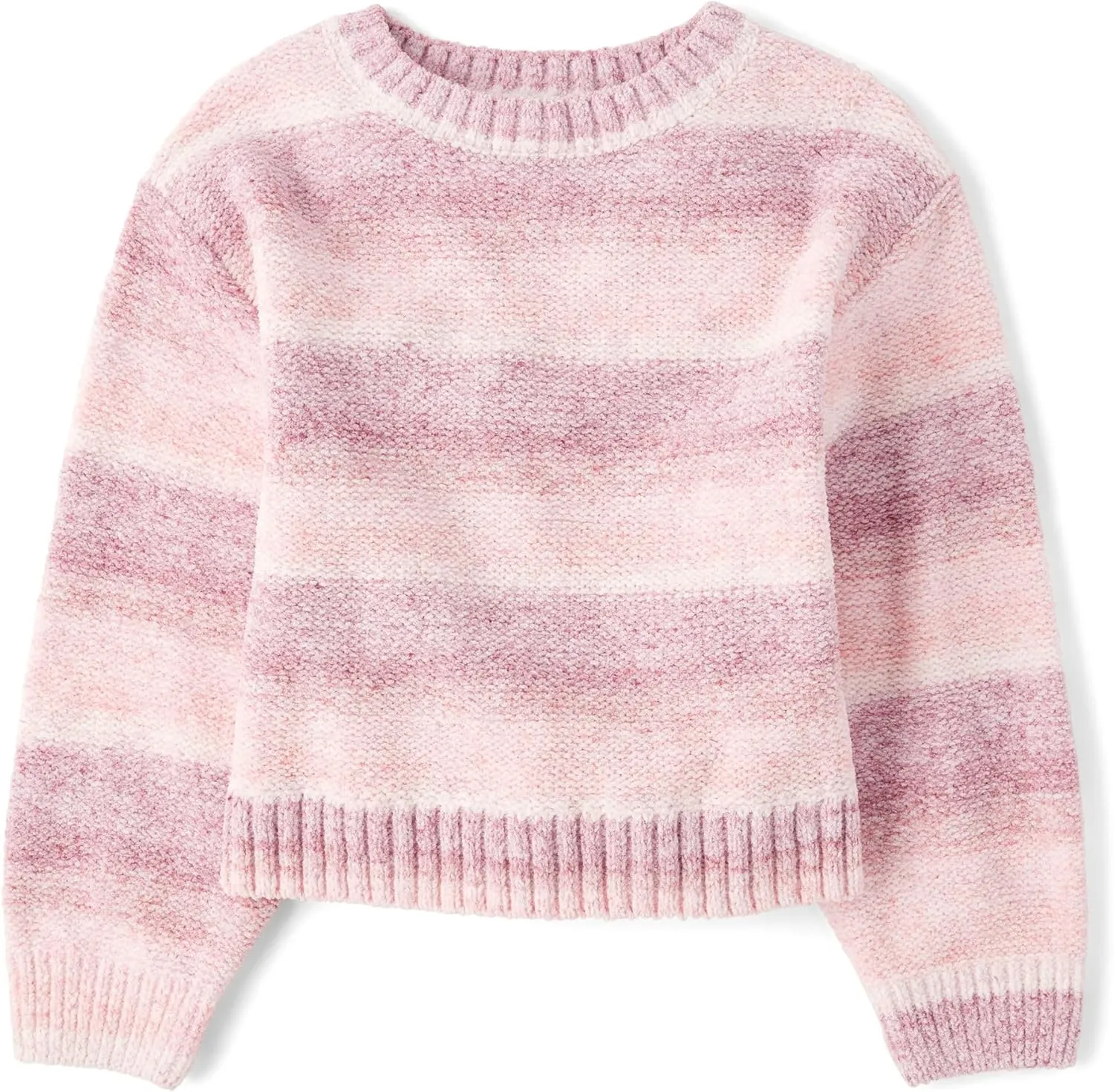 The Children's Place Girls' Long Sleeve Crew Neck Pullover Chenille Sweater