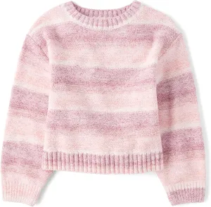 The Children's Place Girls' Long Sleeve Crew Neck Pullover Chenille Sweater