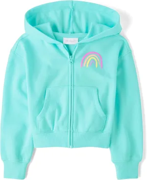 The Children's Place Girls' Long Sleeve Fleece Hooded Zip Up