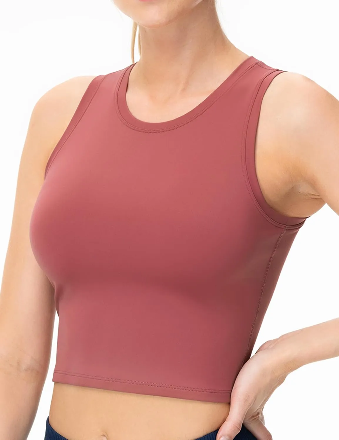 THE GYM PEOPLE Women's Workout Crop Tops Sleeveless Yoga Running Shirts Athletic Tank Top No Padding