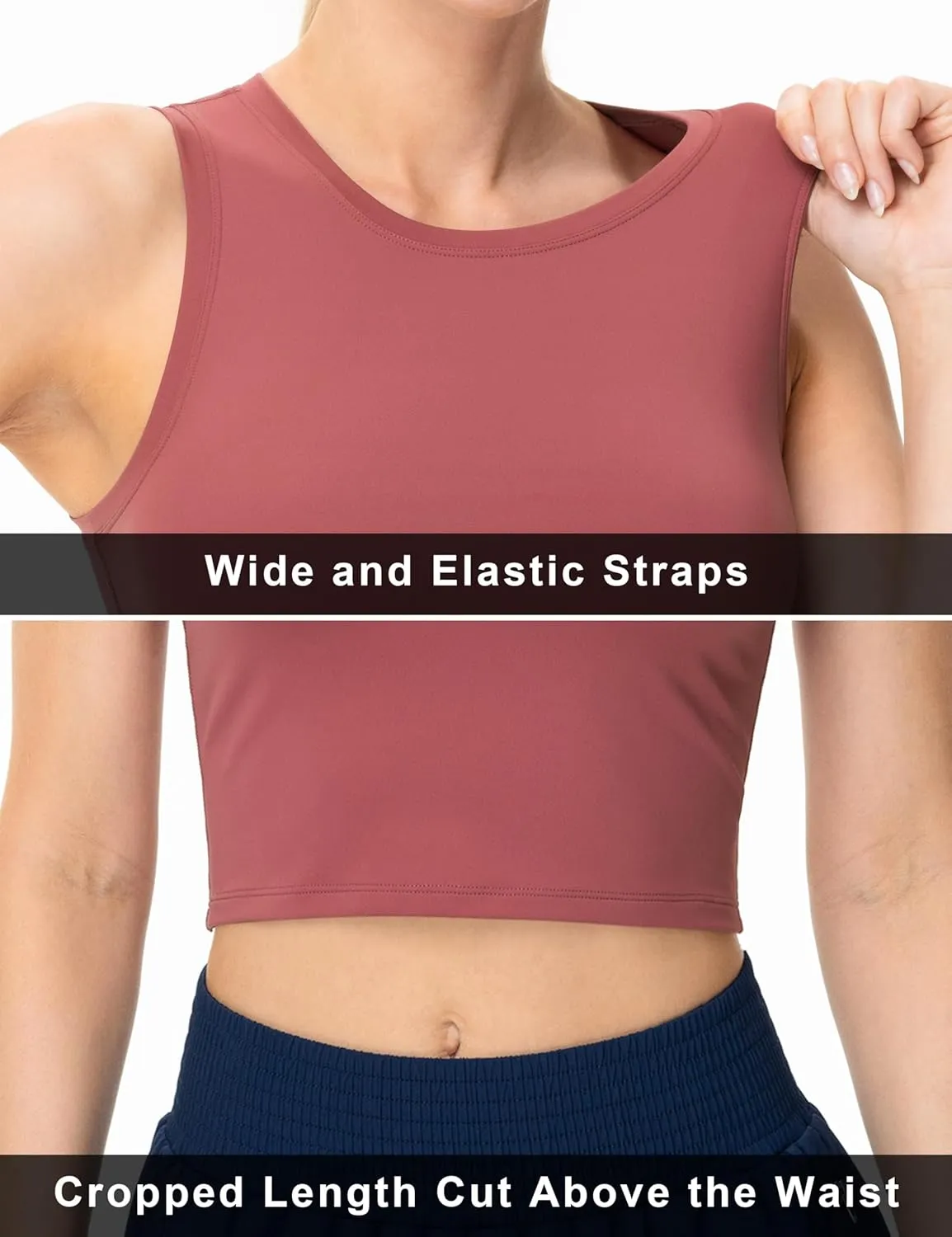 THE GYM PEOPLE Women's Workout Crop Tops Sleeveless Yoga Running Shirts Athletic Tank Top No Padding