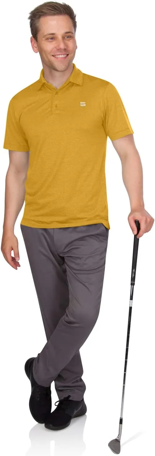 Three Sixty Six Golf Shirts for Men - Mens Quick Dry Polo Shirt - 4-Way Stretch & UPF 50