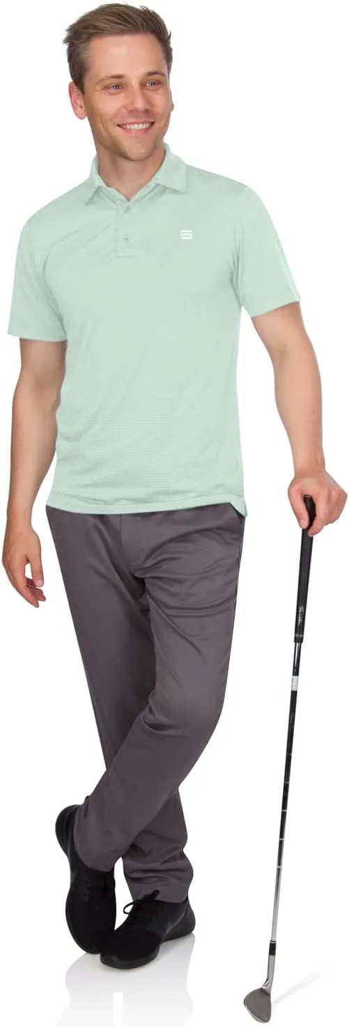 Three Sixty Six Golf Shirts for Men - Mens Quick Dry Polo Shirt - 4-Way Stretch & UPF 50