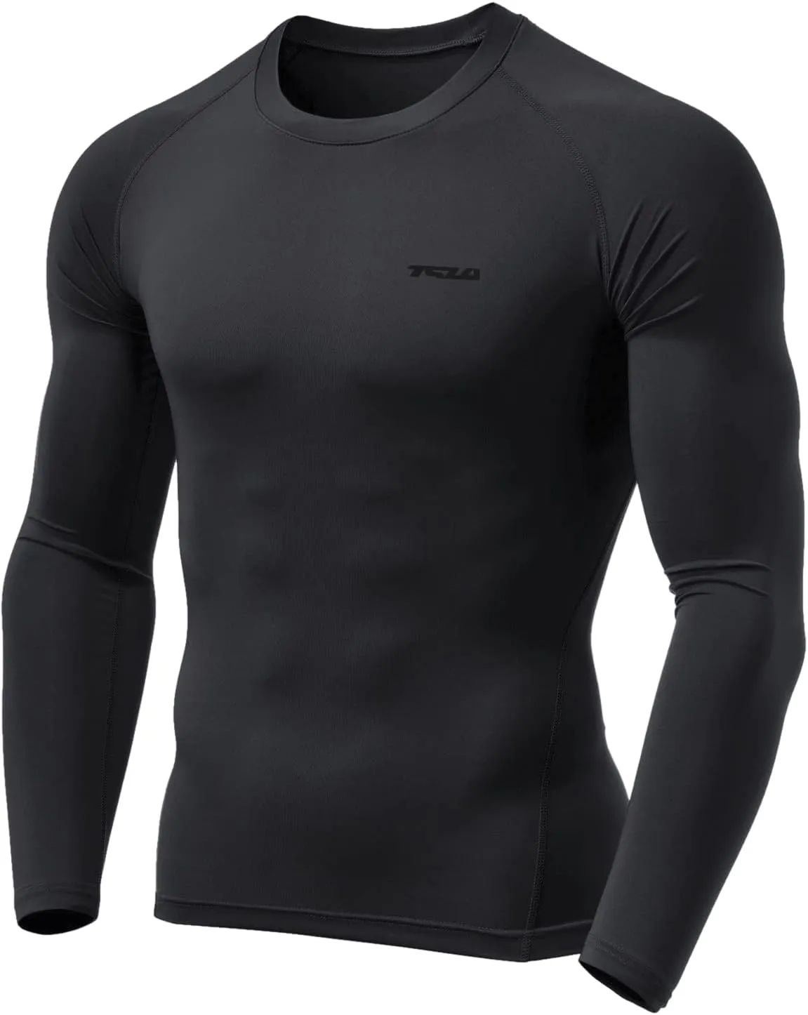 TSLA Men's UPF 50  Compression Shirts, Cool Dry Long Sleeve Athletic Tops, Sports Baselayer Workout Shirt