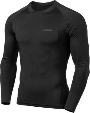 TSLA Men's UPF 50  Compression Shirts, Cool Dry Long Sleeve Athletic Tops, Sports Baselayer Workout Shirt
