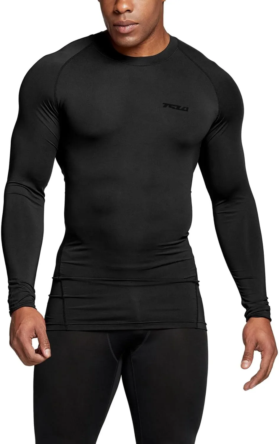 TSLA Men's UPF 50  Compression Shirts, Cool Dry Long Sleeve Athletic Tops, Sports Baselayer Workout Shirt