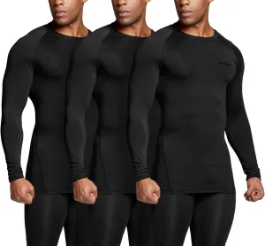 TSLA Men's UPF 50  Compression Shirts, Cool Dry Long Sleeve Athletic Tops, Sports Baselayer Workout Shirt