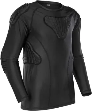 TUOY Youth Padded Chest Rib Protector Shirt for Football Baseball Martial Art Padded Compression Shirt Long Sleeve