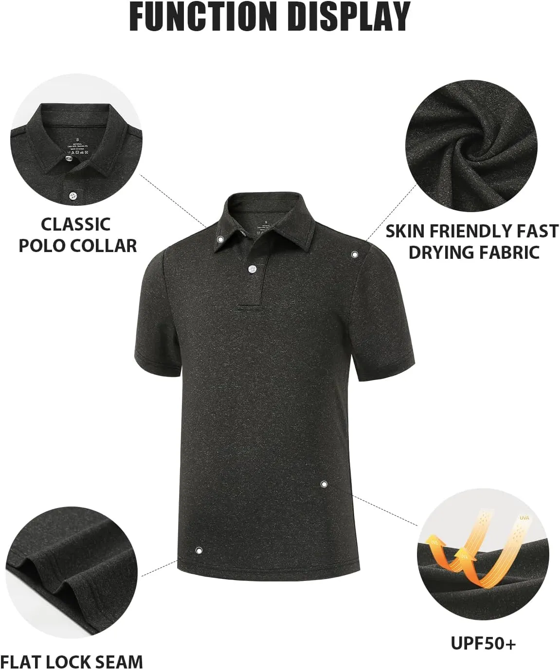 Ullnoy Boys Short Sleeve Polo Shirt Moisture Wicking Golf Shirt Kids School Camp Uniform Shirts Boys 4 Pack