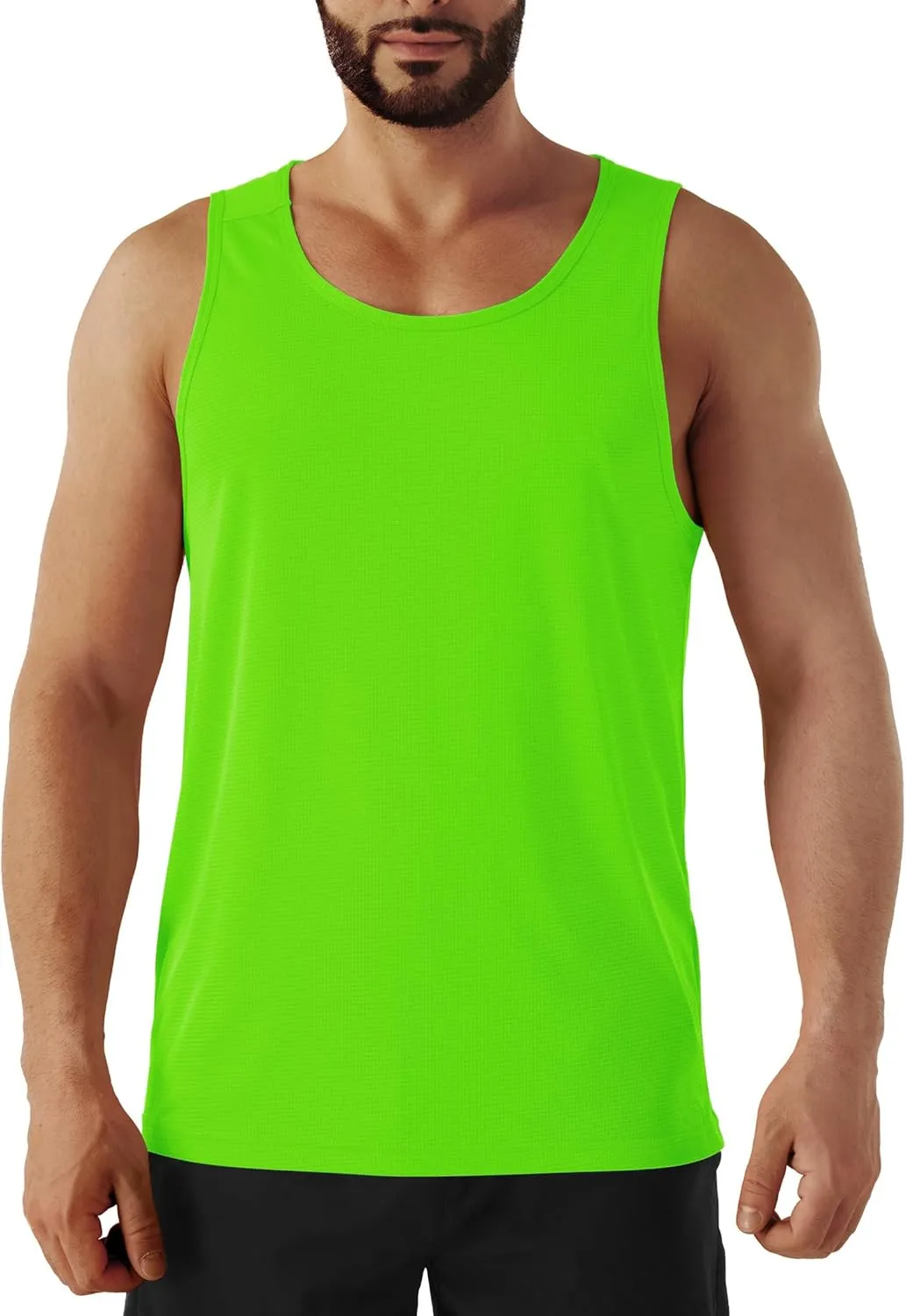 URBEST Men's Neon Workout Sleeveless Shirts Quick Dry Swim Beach Muscle Gym Running Athletic Tank Top