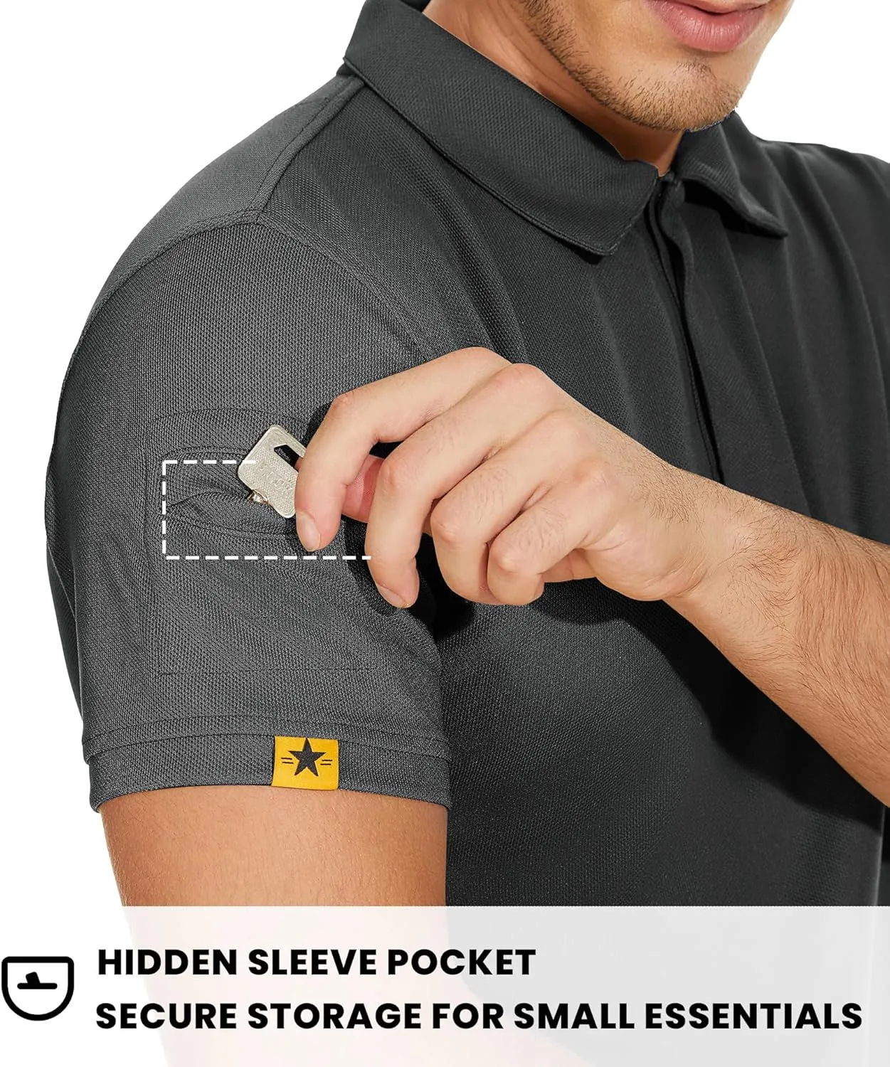 V VALANCH Polo Shirts for Men 2 Pack Tactical Performance Polo Short Sleeve Collared Work Shirt